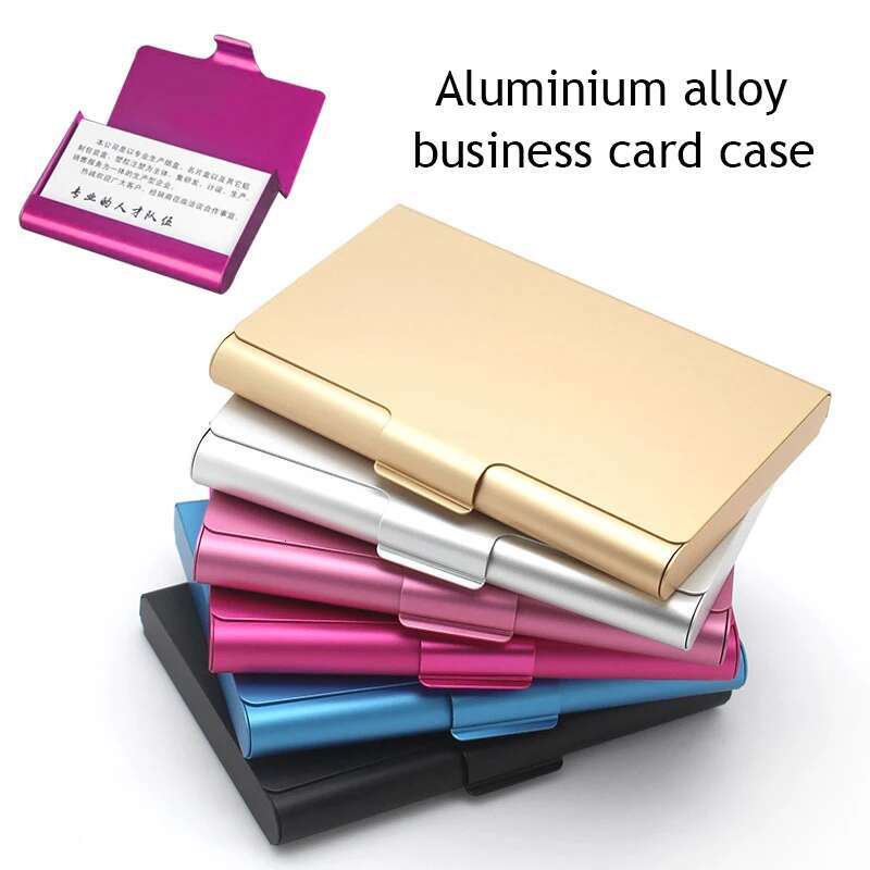 Creative Business Case Aluminum Alloy Bank Credit ID Name Metal Box Cover Card Holder Men Wallet