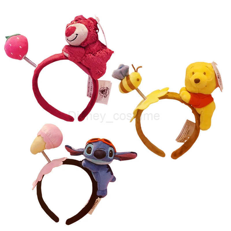 Disney Plush 3D Disney Ears Winnie The Pooh Headbands Cute Sewing Hair Girl Kawaii Lotso Hair Accessories Childrens Christmas Boys Gift X250425
