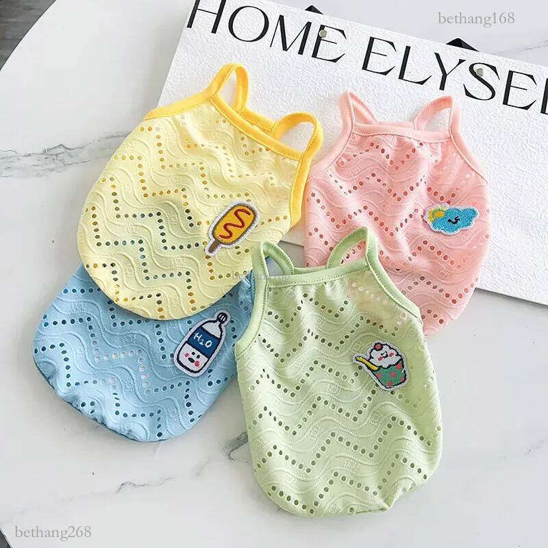 Summer thin Mesh Cute Pet Dog sling Vest Pomeranian Teddy Puppy Clothes Soft Breathable for small dogs Apparel cats costume 240722
