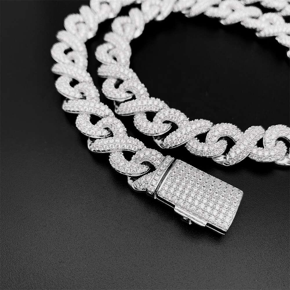 Cuban chain fashion trendsetter hip-hop versatile custom necklace bracelet 925 silver