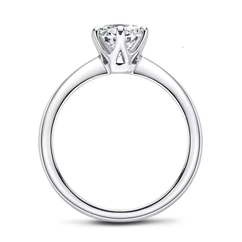 AISMI Classic Style Engagement Ring - Womens Round Cut Silver 925 VVS Moissanite Diamond Wedding Ring (0.5ct 1ct 2ct 3ct)