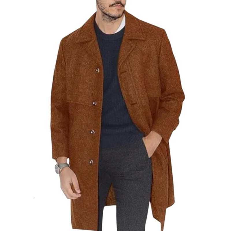 Mens Lapel Coat Office Street Casual Suit Wool Blends Outdoor with Lining Long Jackets Eu US Size Single-breasted Men ClothingT251125