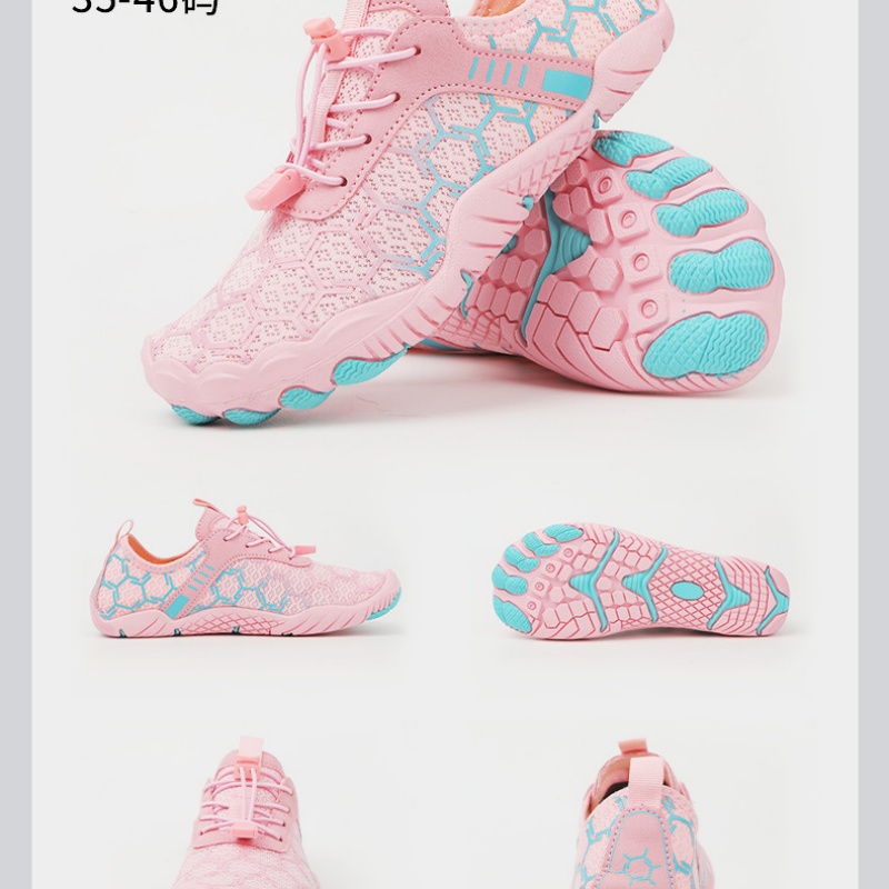 2025 free shipping outdoor hiking shoes anti slip cycling shoes mesh soft sole breathable hiking shoes men women leisure shoes black pink gray sizes 3