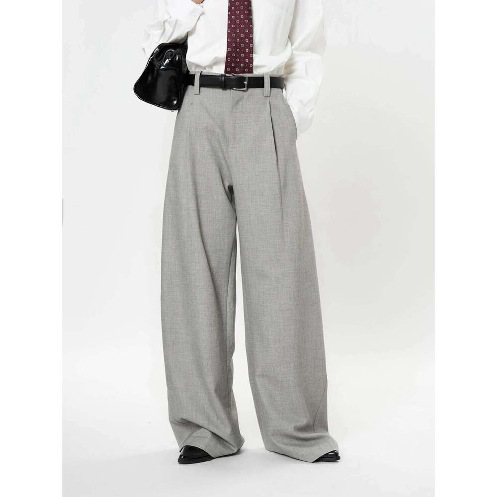 Spring Women's Casual Solid Color High Waist Loose Wide Leg Pants