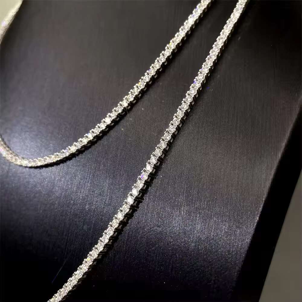 VVS D Color Moissanite Necklace Bracelet Men Jewelry Hip Hop S925 Silver Chain Necklace Cuban Link Iced Out Tennis Rope Chain