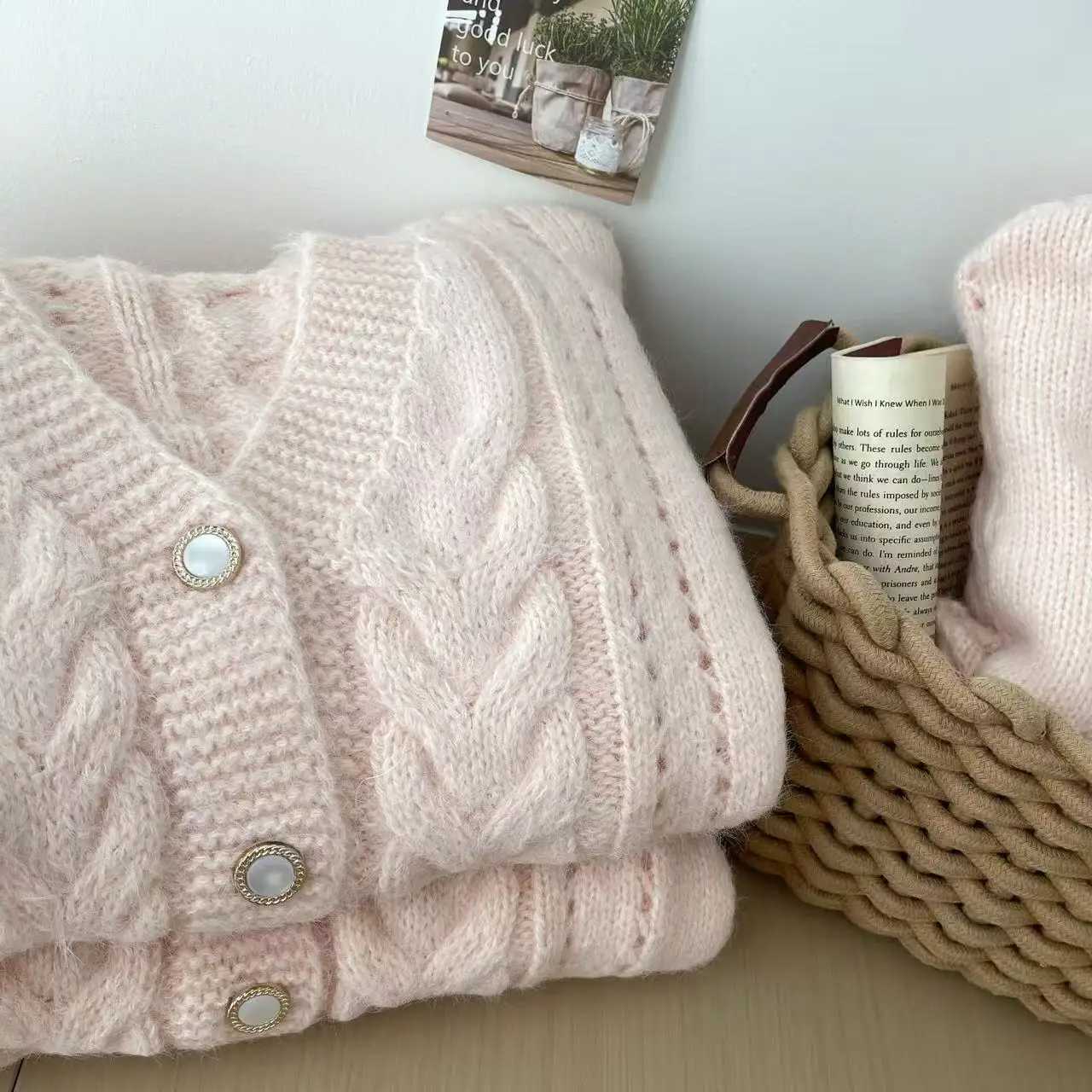 American Retro Knitted Cardigan Tops Women Y2k Harajuku Solid Sweater Autumn Winter 2000s Vintage Loose Pullover ChicT251125