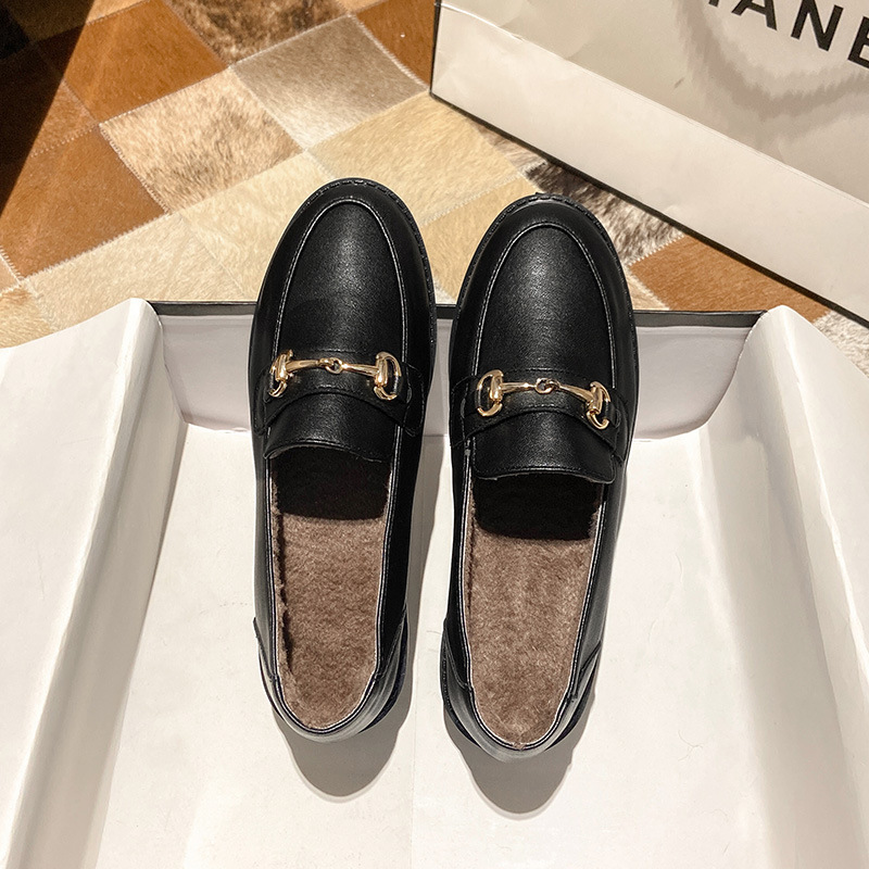 Casual Shoes Summer Ladies All-Match Female Sneakers 2025 Fashion Women's Loafers With Fur Flats Oxfords Round Toe Modis Slip-on