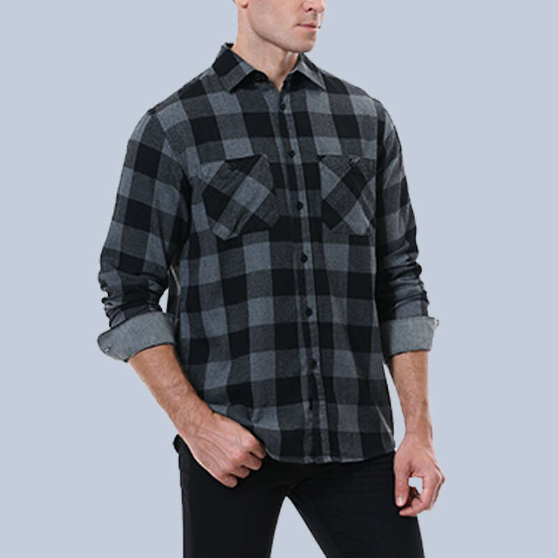 Men's plaid flannel brushed warm men's European and American shirt, 2025 new casual versatile fashion clothing