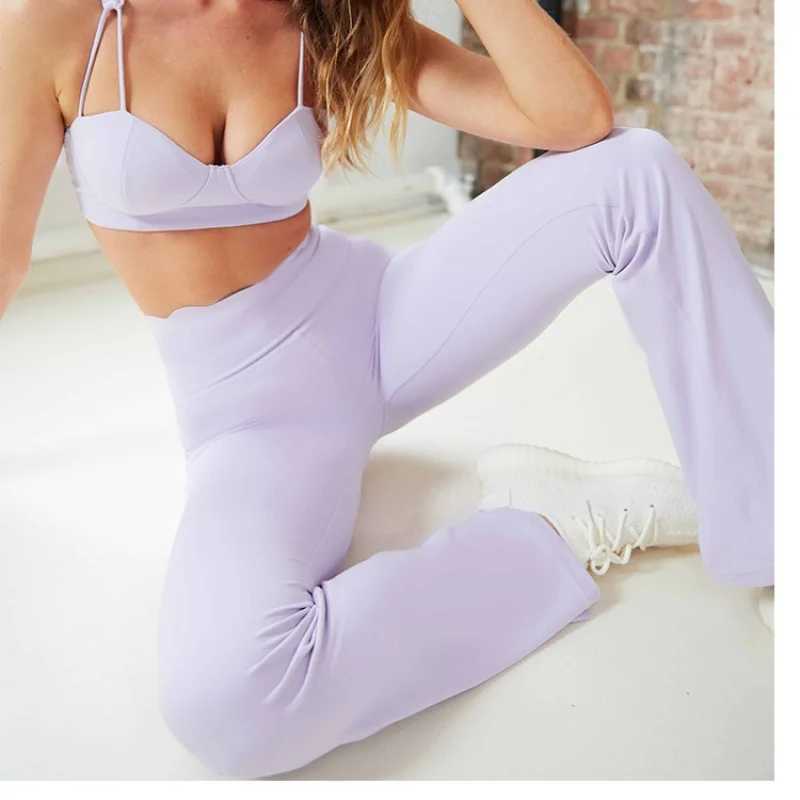 FUBEIKE Fashion Womens Sports Leg Push Up Fitness Clothes Seamless Nude Sports Pants Running Sports ClothesC250425