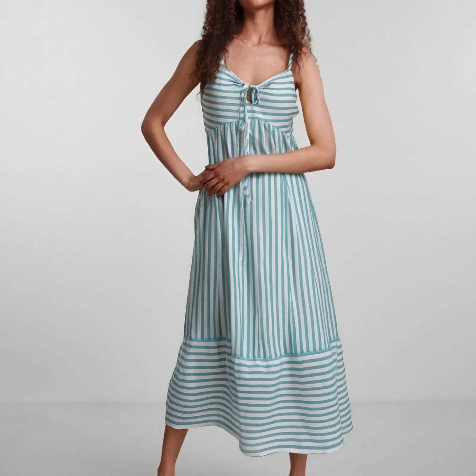 Dongdumaoyi Vintage Dress For Women Long Beach Sexy New Dresses Summer V Neck Striped Sling Holiday Sundress