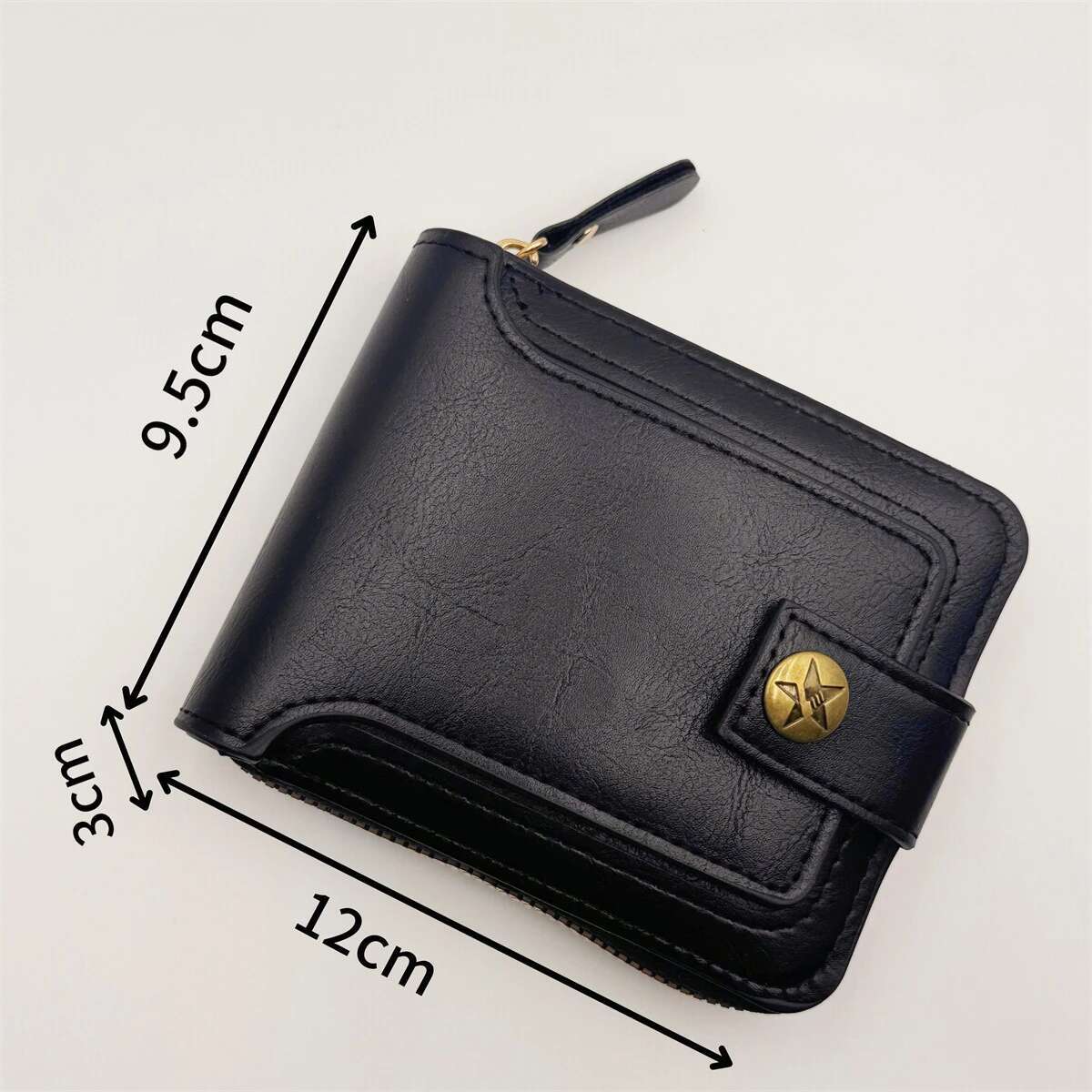 Vintage Men's Wallet PU Leather Short Purse Men Hasp Zipper Clutch Solid Color High Quality Durable Convenient Wallets