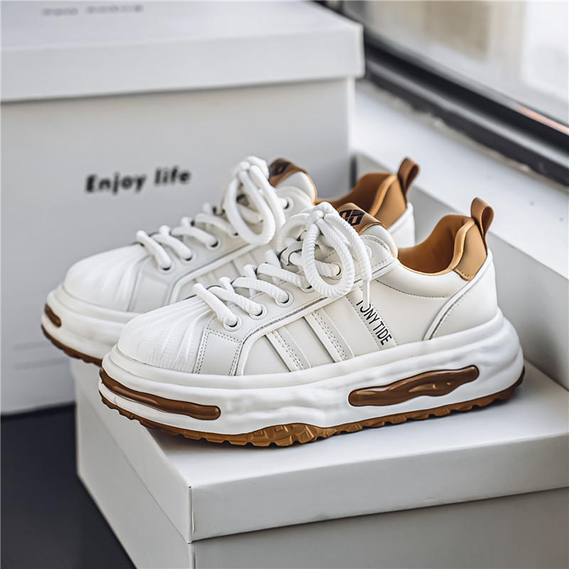 Free shipping 2025 spring summer trendy men shoes new casual sneakers thick sole height increasing running shoes size 39-44