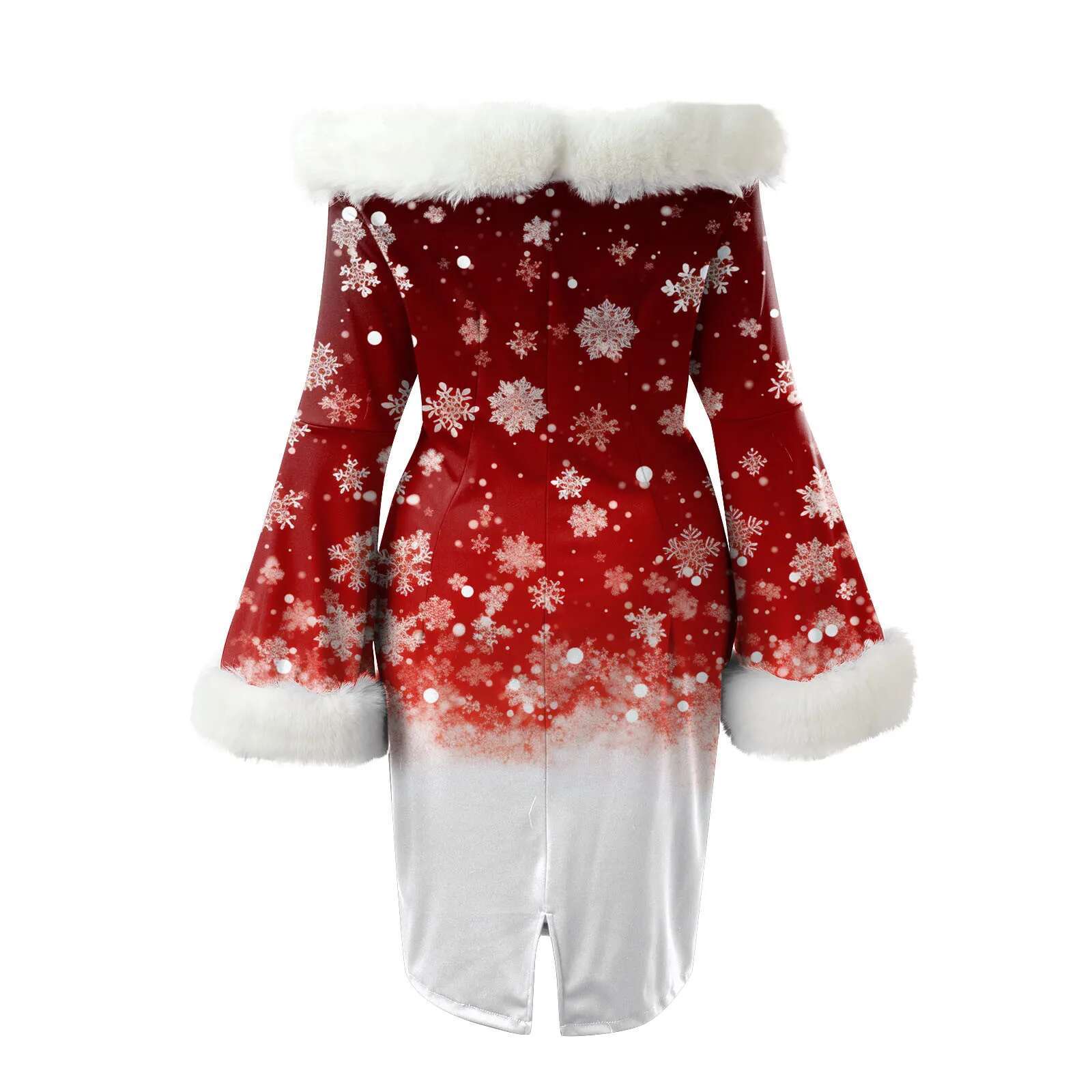Dongdumaoyi Winter Christmas Party Dresses Xmas Lady Santa Claus Cosplay Costume Sexy Off Shoulder Plush Patchwork Dress Vestidos