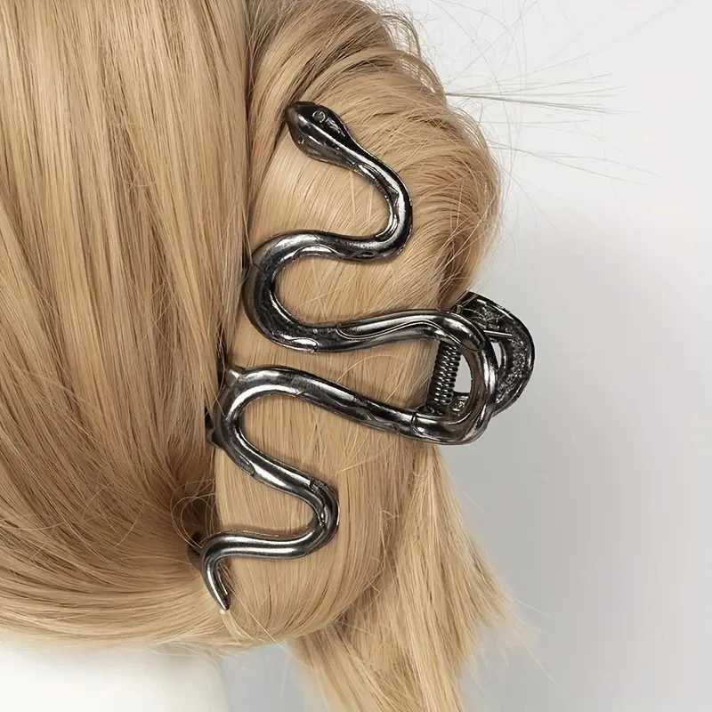 Gothic snake shaped metal hair clip shark clip high-quality feeling at the back of the head hair clip hair clipperT250425