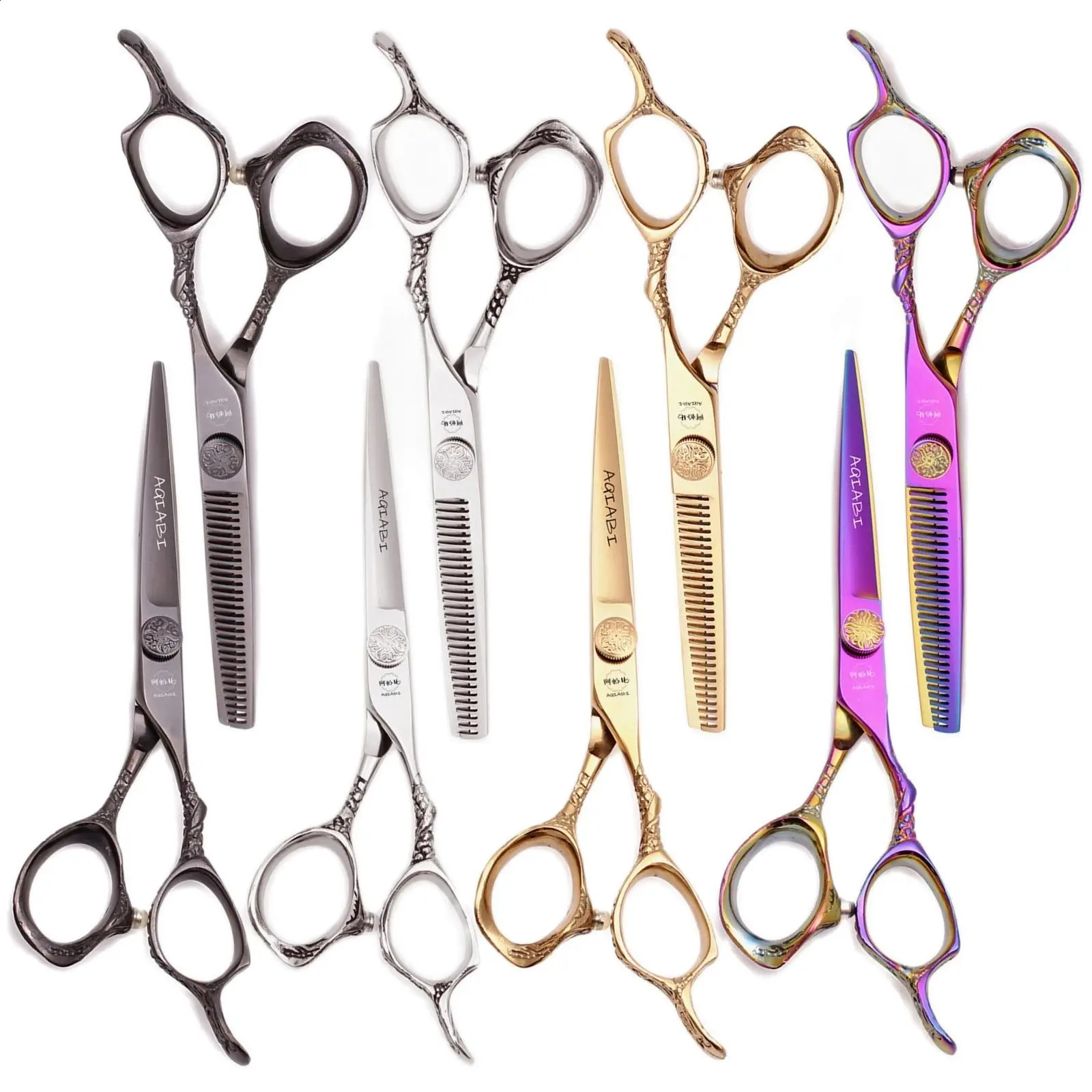 6 Professional Hair Scissors Cutting Shears Thinning Hairdressing Razor Set Haircut Salon Barber Japan 440C Drop A9001 250424