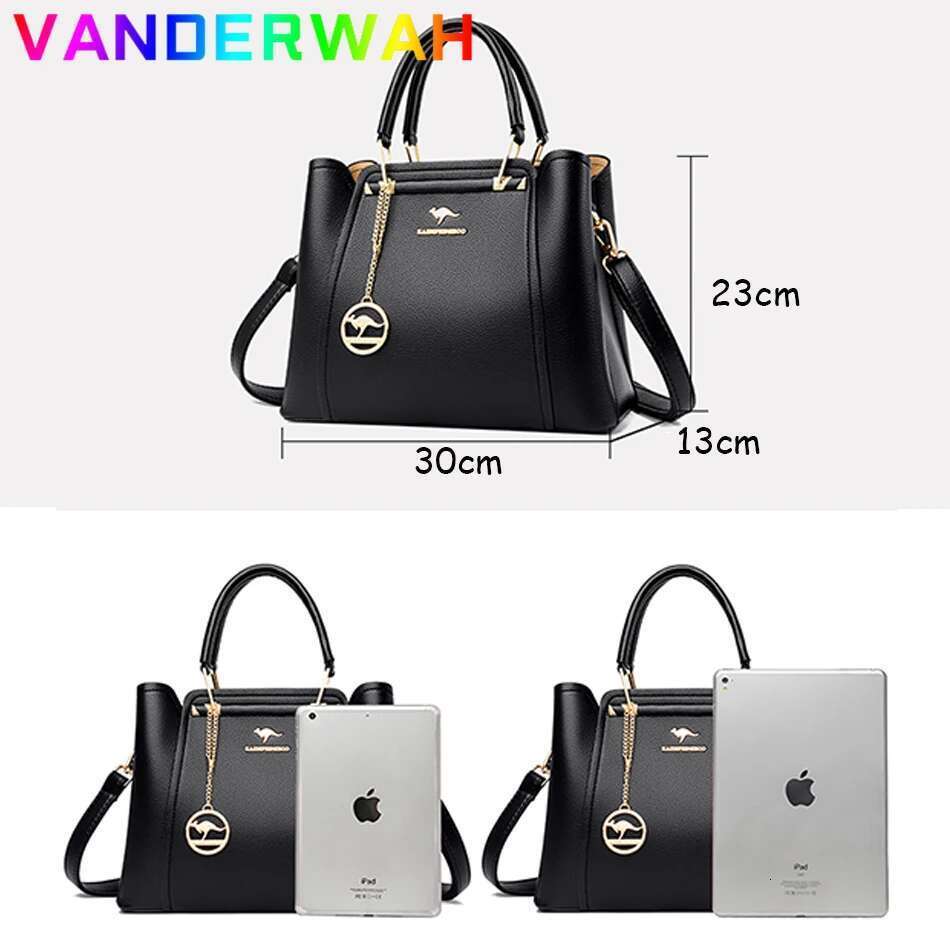 Soft Leather Handbags Women Bags Designer 3 Layers Shoulder Crossbody Sac Ladies Large Capacity Shopping Messenger Tote