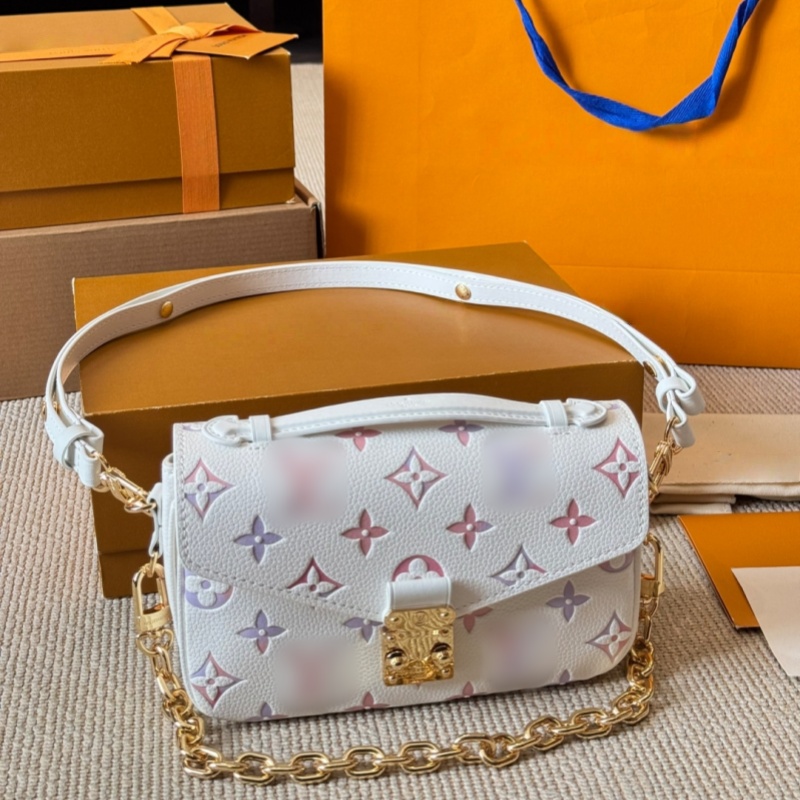 Top Quality Genuine Leather Shoulder Bag Designer Bag Womens Luxury Chain Messenger Bag Vintage Embossing Crossbody Bag