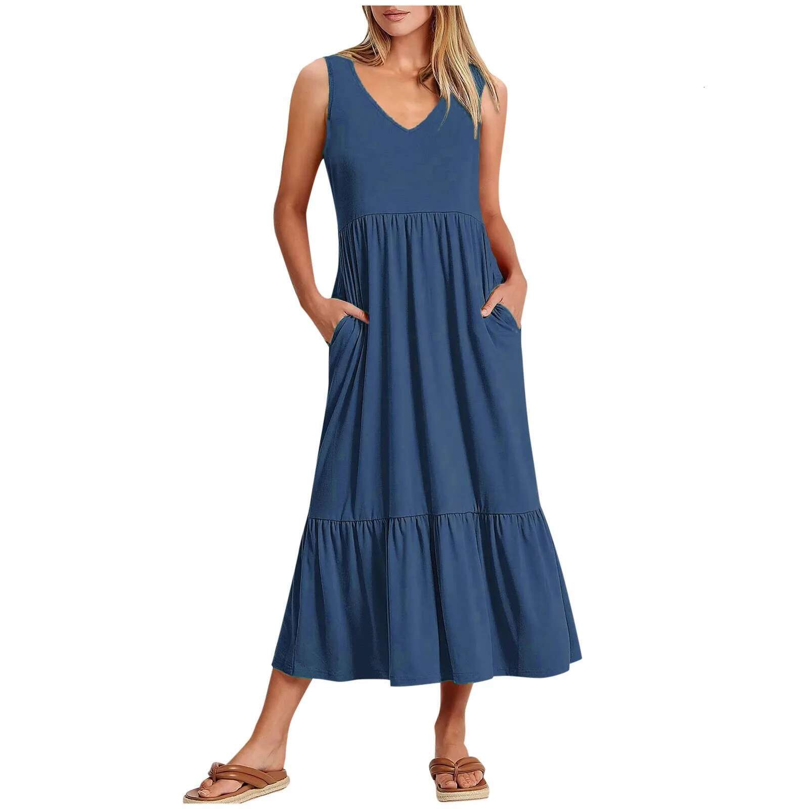Dongdumaoyi Elegant Bodycon Sexy Cotton Women S Dress For Summer A Line Sleeveless Boho Midi Dresses Woman Robe Femme Ladies