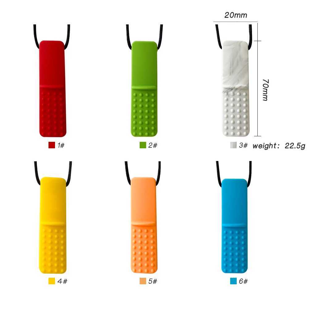 1pcs Silicone Teether Kids Chew Necklace Sensory Chewy Pendant Oral Motor Toys Therapy Tools for Autism ADHD chidrens goods G251125