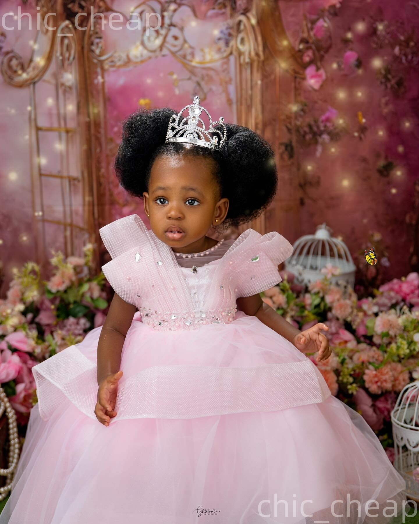 2026 Light Pink Ball Gown Flower Girl Dresses Pearls Crystals Tulle Sheer Neck Little Girl Christmas Peageant Birthday Christening Tutu Dress Gowns ZJ