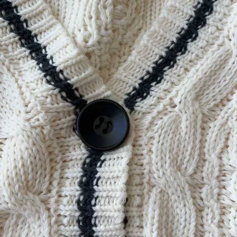 Beige Folklore Cardigan Women Letter Patch with Star Embroidered Knitted Sweater Female Winter Autumn Casual Oversized CardigansT251125