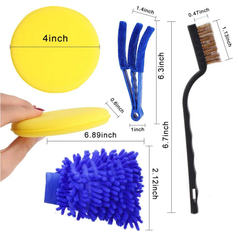SEAMETAL 1315 pieces car cleaning kit wash brush sponge towel for the edges of air vents dirt tool 250425