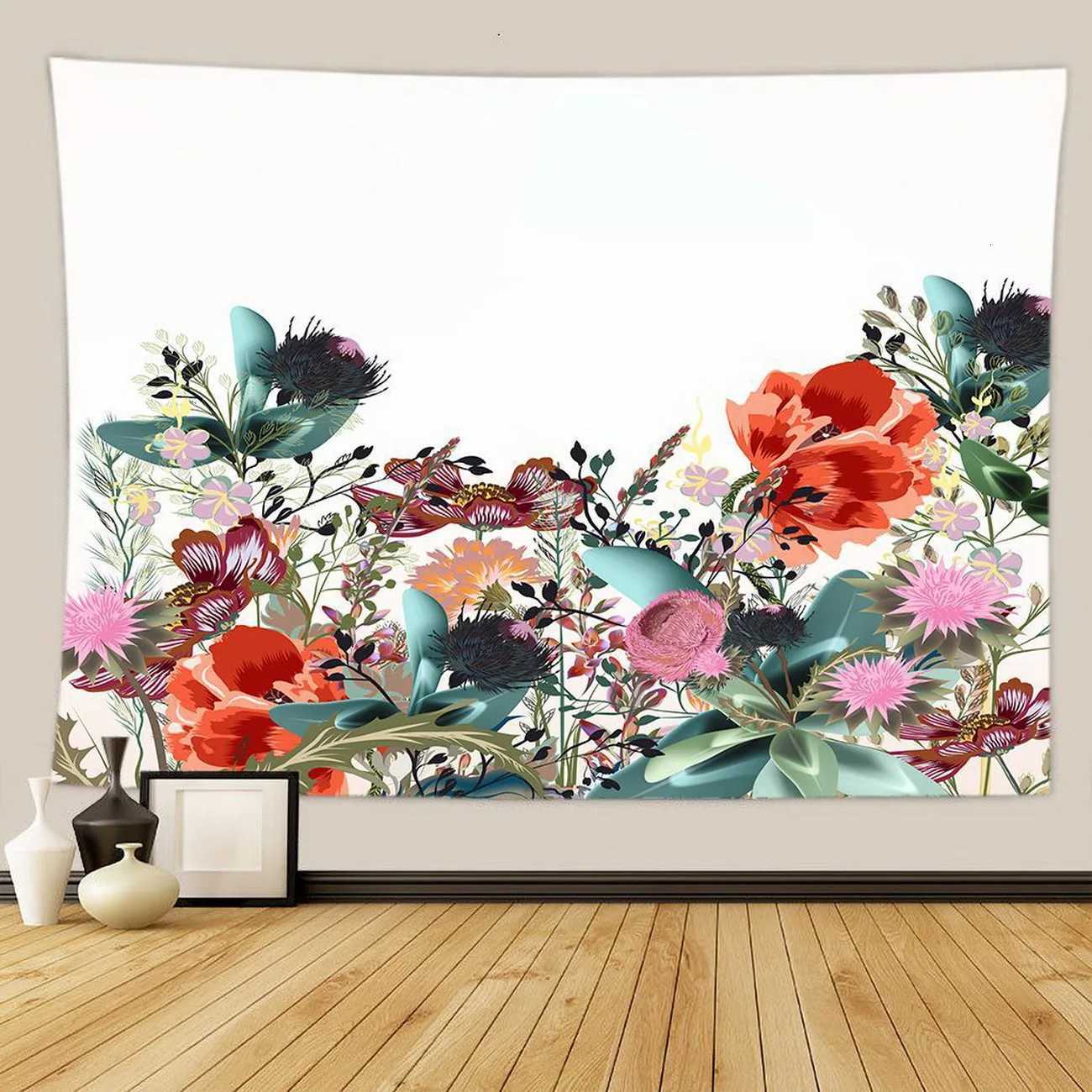 Flowers Tapestry Room Decor Aesthetic Living ation Wall Hanging Boho HouseM251125
