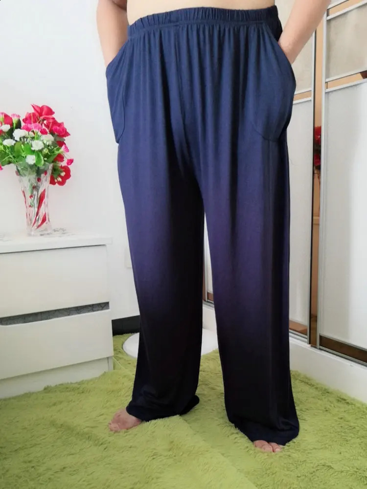 Men High Elastic Sleep Pants 7XL 8XL 60-1700KG summer modal casual home pants large size mens super soft mens pants 250420