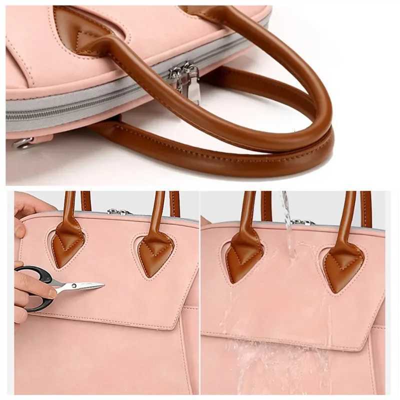 PU Leather Waterproof Laptop Bags for Women Briefcase Business Shoulder Bag Handbag girls laptop bag 133 14 15 154 156 InchT251125