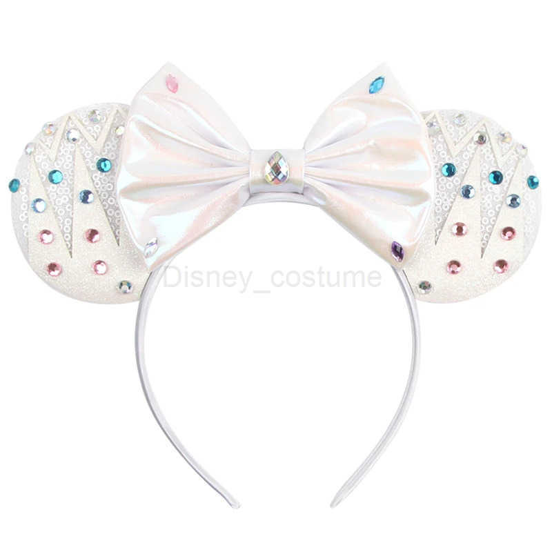 Disney New frozen snowflake mouse ear headband girl boy glitter 5 bow hair Christmas party role-playing hair accessories X250425