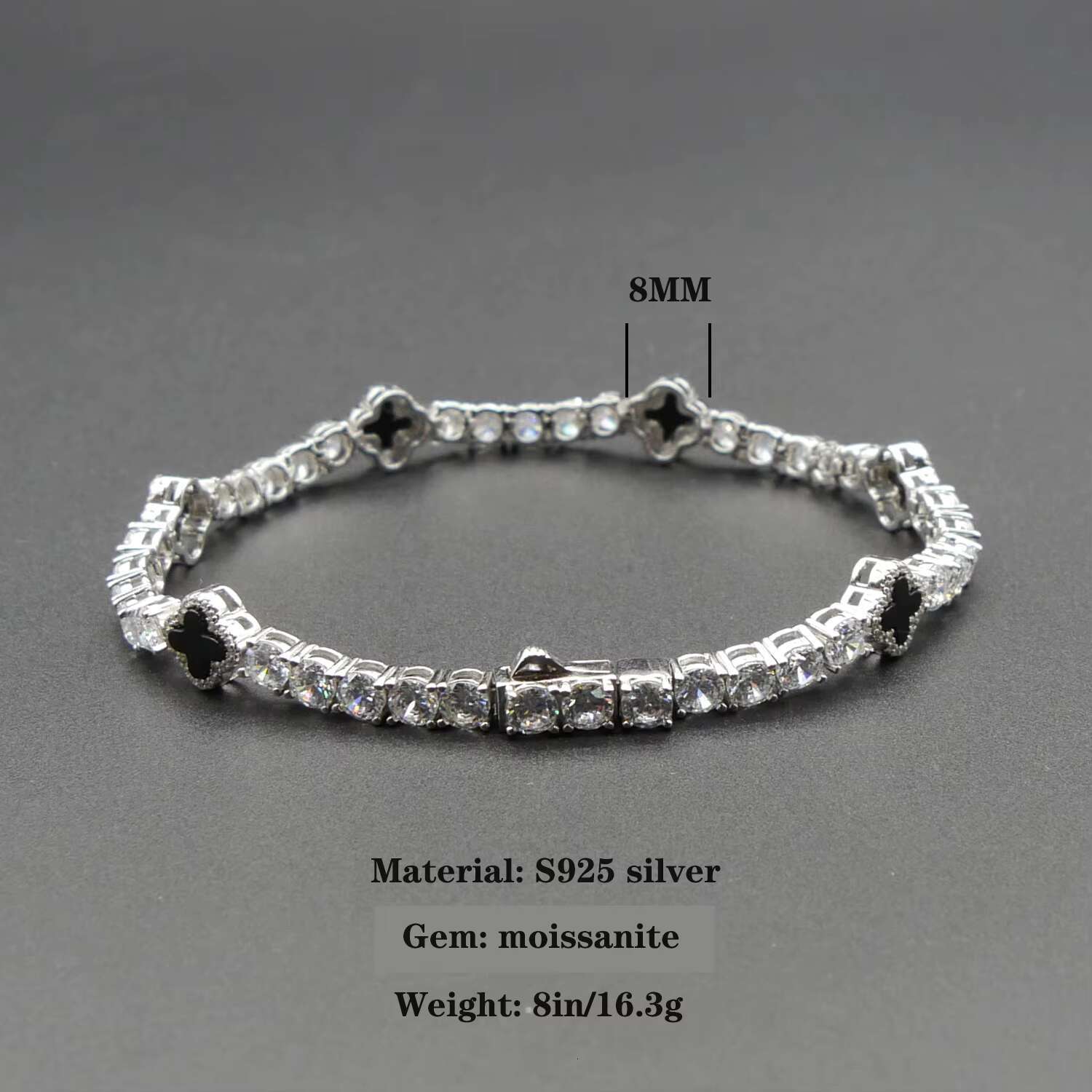 Elegant Luxury Womens 925 Silver Bangle Bracelet with Sparkling Moissanite and 18K Gold Plated for a Regal Look