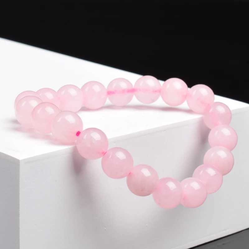 Natural Pink Crystal Bead Bracelet Real Rose Quartzs Natural Stone 6mm 8mm Round Beads Bracelet Women Men Energy Healing Jewelry J251125
