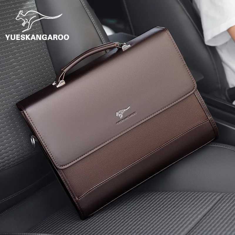 Executives Briefcase For Men PU Leather Designer Business Fashion Handbag Shoulder Messenger Male Organizer for Documents BagT251125