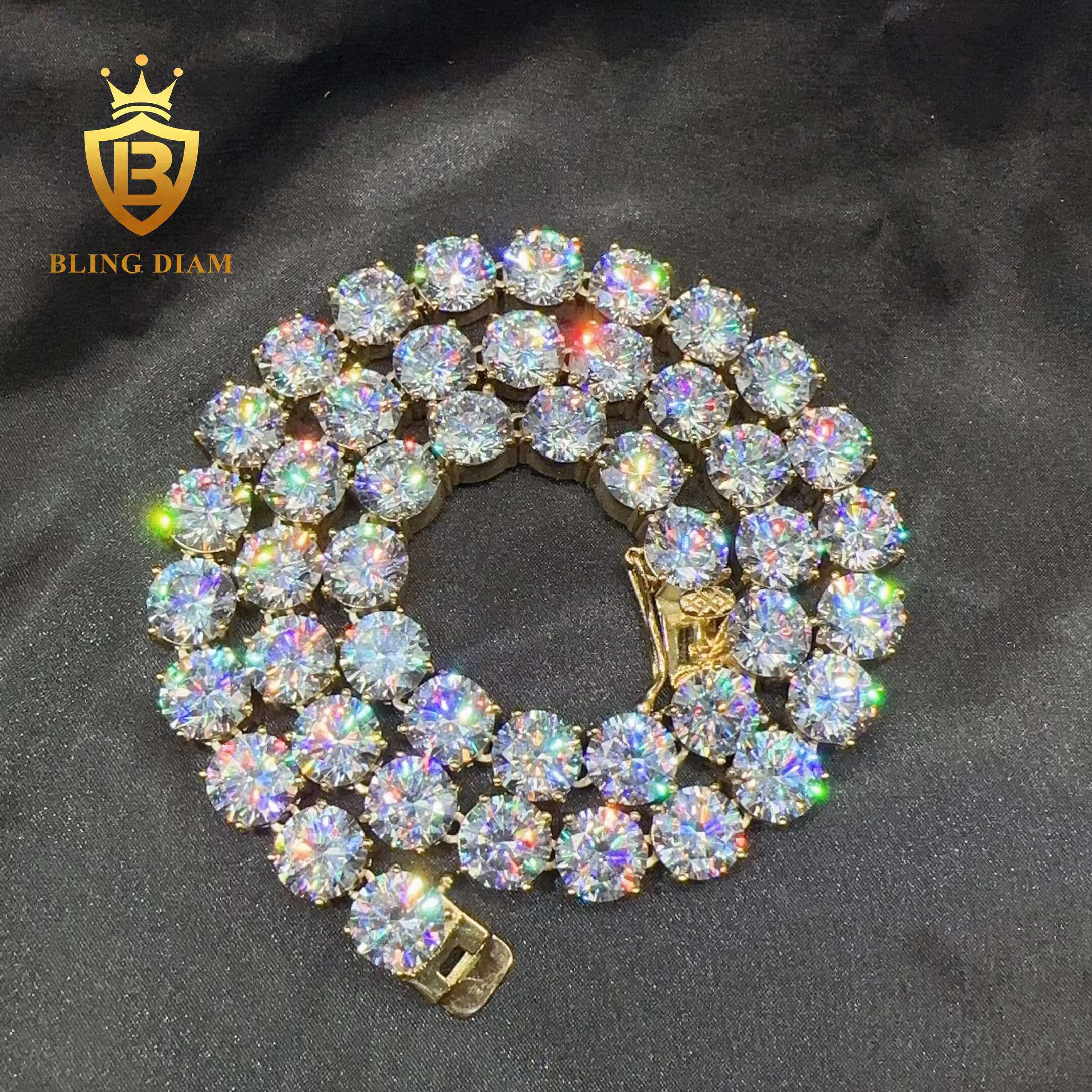 Iced Out Chocker Fashion 6mm 8mm 10mm 316L Stainless Steel Necklace 5A+Moissanite Diamond Hip Hop Tennis Chain