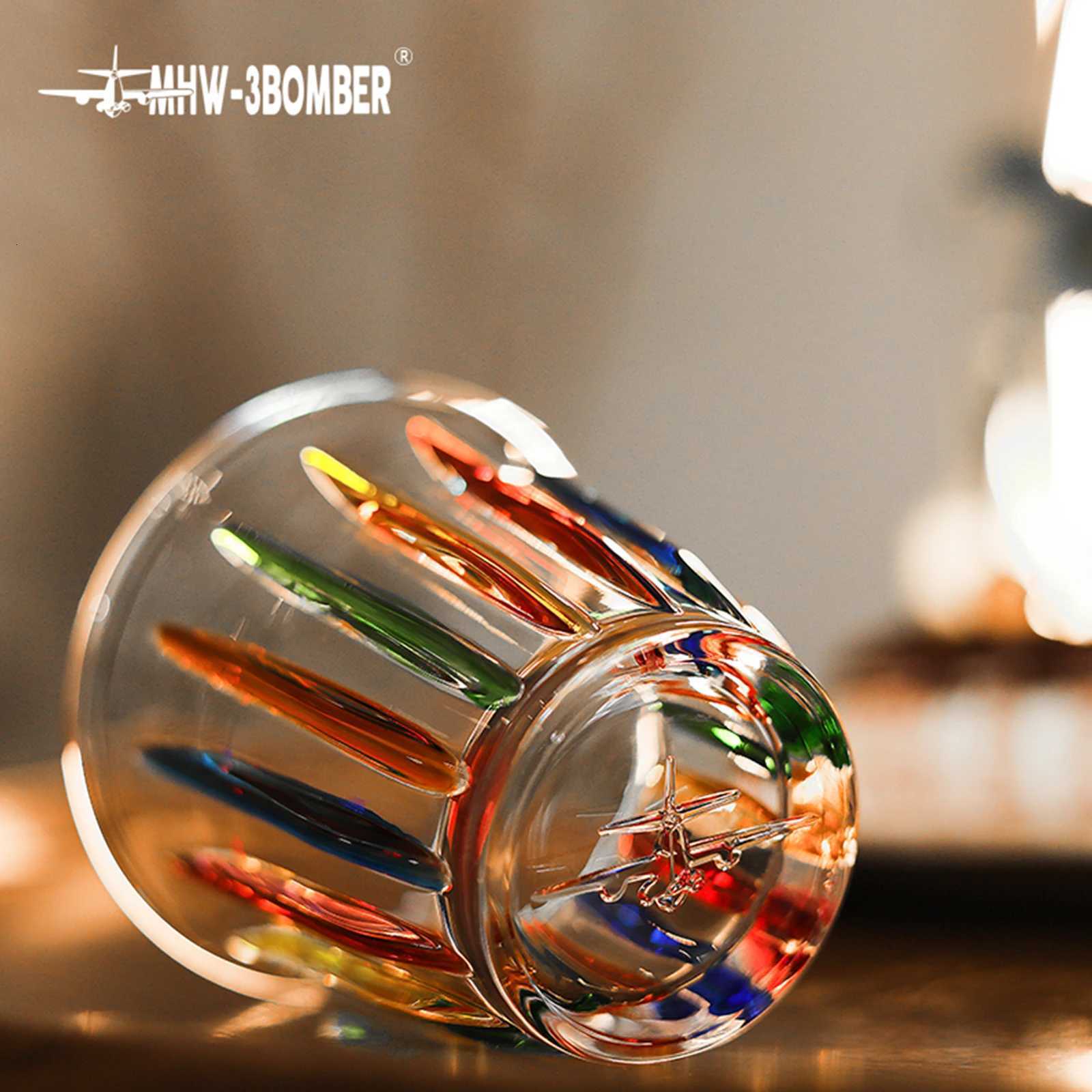 MHW-3BOMBER 200/320/480ML Glass Coffee Cups Art Hand-Painted Espresso Mug Set Anti-slip Drinking Glasses Chic Christmas Gifts Y251125