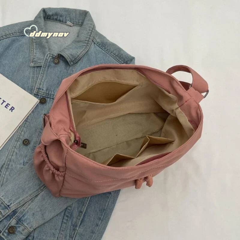 Casual Nylon Hobos Crossbody Zipper Women's Bags 2025 Fashion High Capacity Solid Color Single Shoulder Totes Bag ddmynov