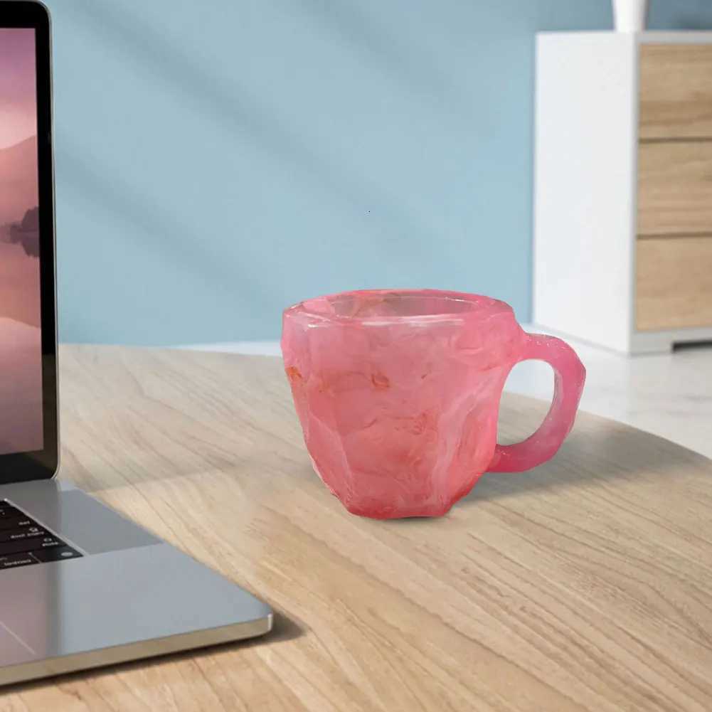 Imitation Mineral Crystal Coffee Mugs Elegant Imitation Mineral Cup Exquisite Water Cup with Handle Gift for Family Friends Y251125