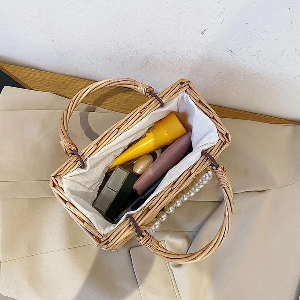 Straw Bags Women's Beach Bag Trend 2022 Summer Bohemian Designer Handbags Purses Rattan Handmade Picnic Basket Sac Femme