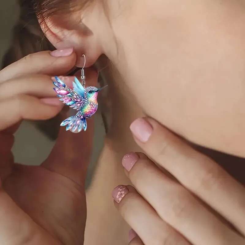 Simple Fashion Hummingbird Dangle Earrings For Women Cute Animal Earring Statement Party Jewelry Gifts