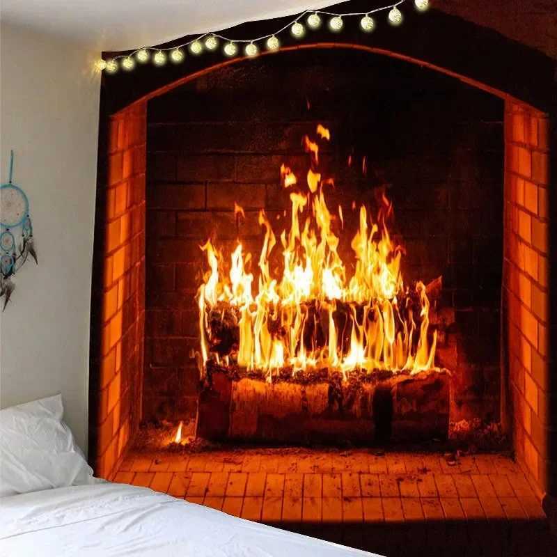 HD-Santa Tree Snowman Tapestry Festive Christmas Wall Hanging with TSymbolic Design Art for Hippie Dorm or Home DecorM251125