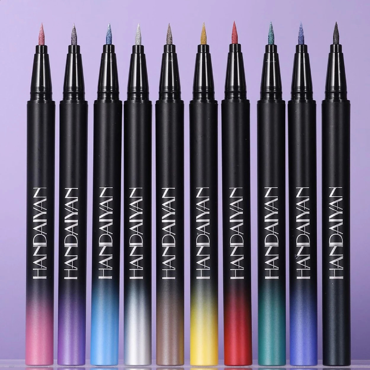 Metallic golden purple liquid eyeliner pen high gloss waterproof fast drying ultrafine pearlescent black 250418
