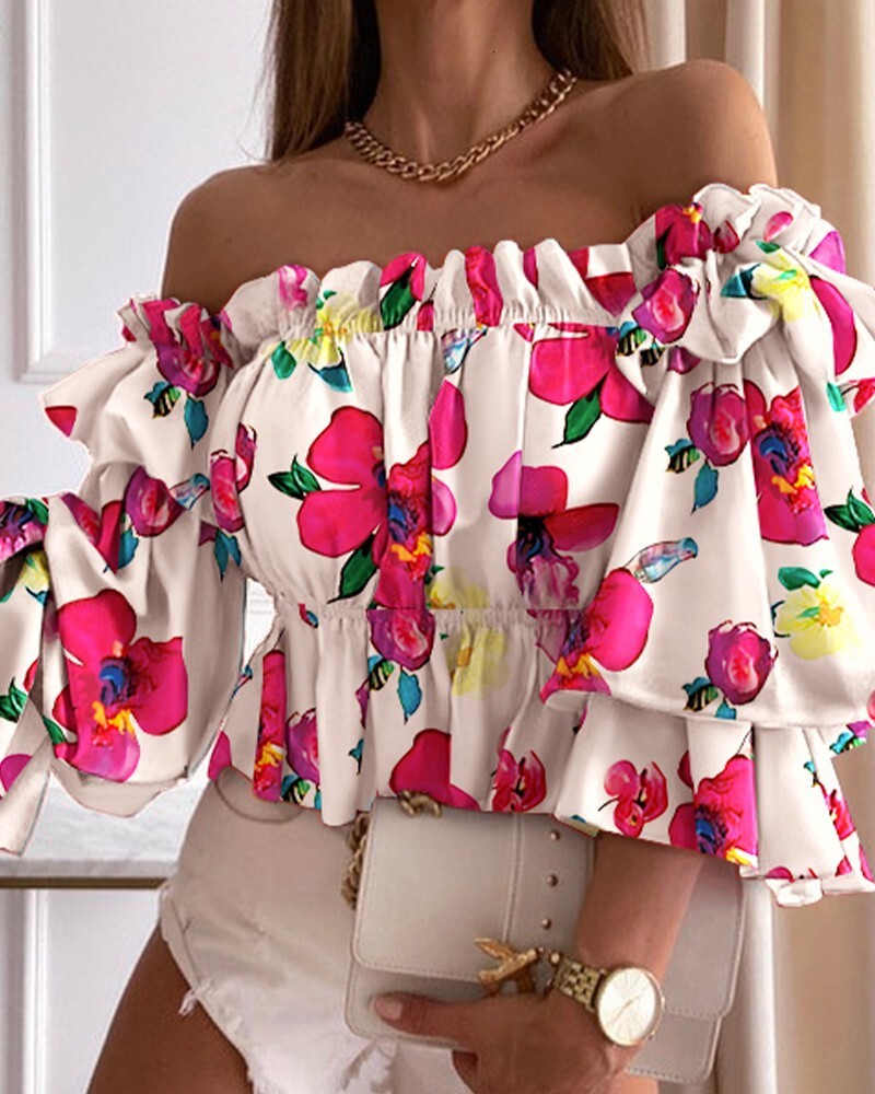 New Fashion One Shoulder Wrinkled Shirt for Womens Fashion Versatile Trend Anti Wrinkle Short Sleeve American Style