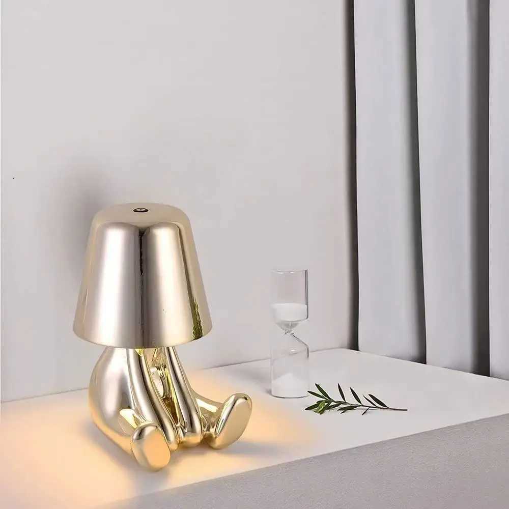 Bedside Touch Control Table Lamp Gold Decorative Thinker Statue LED Table Lamp 3 Levels of Brightness Room Decorative Table LaM251125