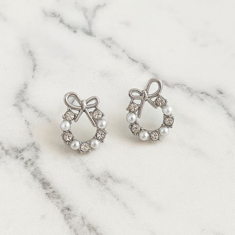 Korean style small bow new trendy internet famous elegant versatile stud earrings for women H260202