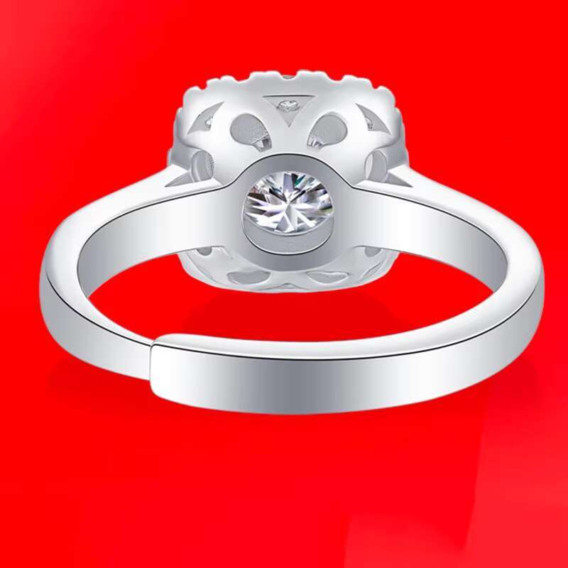 1CT S925 Sterling Silver Moissanite Ring for Women Fashion Plated 18K Platinum Wedding Ring Luxury Jewelry Gift