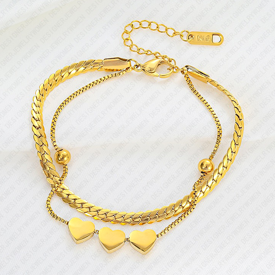 Designer Bracelet Bracelet for Women Stainless Multi Layer Bangle Gold Bangles Luxury Jewlery Designer for Women Elegant Timeless Sparkling Gift Premi