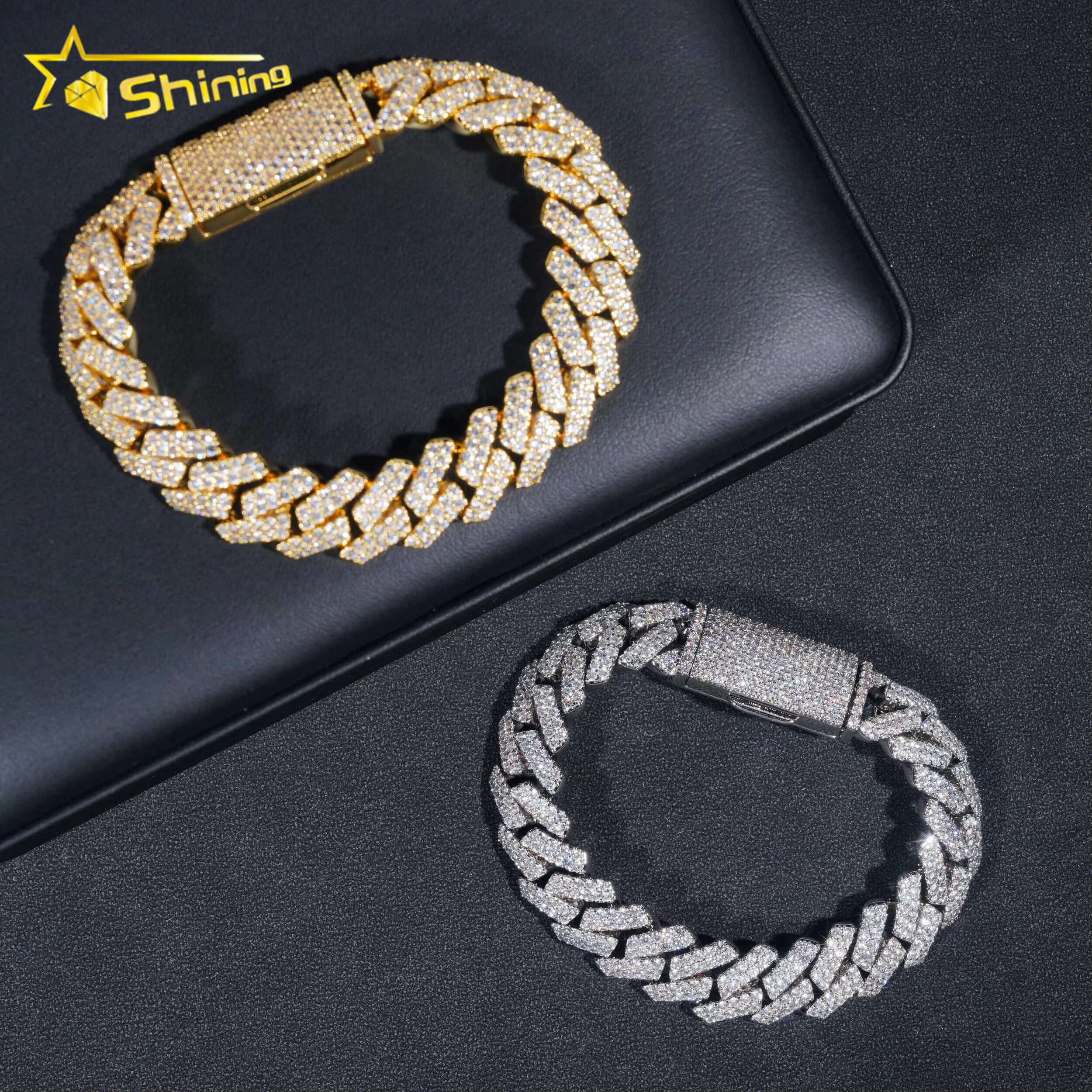 Wholesale Price Hip Hop Cuban Chain Fashion 18K Gold Plated 13MM Brass Cubic Moissanite Diamond Cuban Link Chain