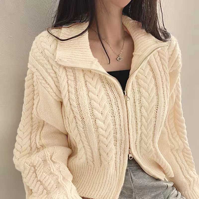All-Match Baic Long Sleeve Top New In Womens Sweater Casual Solid Cardigan For Women Winter Vintage Korean Knitwear Short CoatT251125