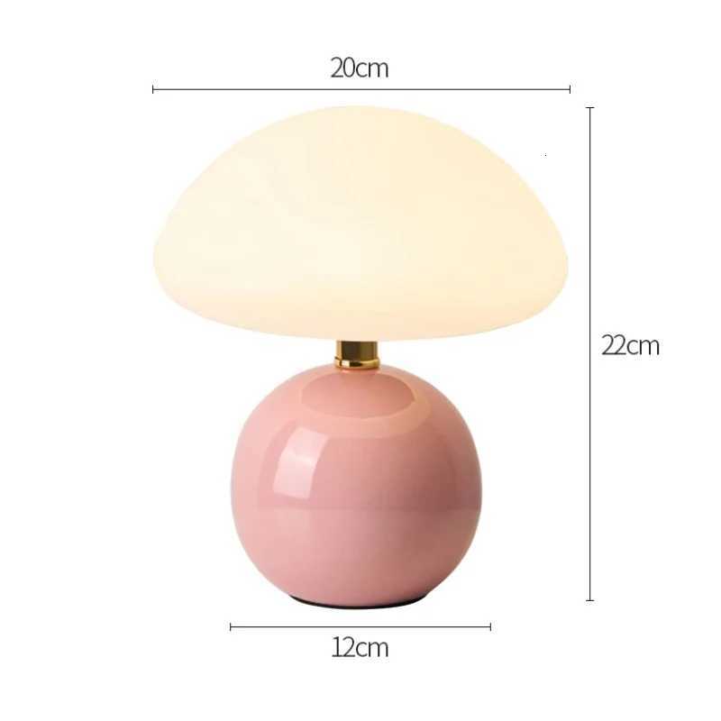 Mushroom small table lamp Cute cream colorful ceramic table light lamp kids bedroom night lighting home decor room accessoriesM251125