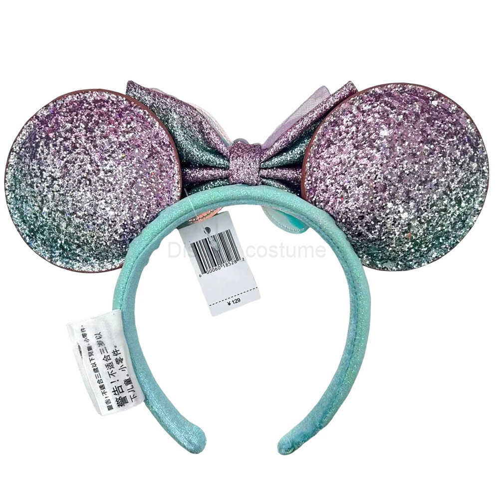 Disney Princess series mermaid Minnie Mouse Headband Shell Bow Ears COSTUME Headband Cosplay Plush Adult/Children Headband Gift X250425